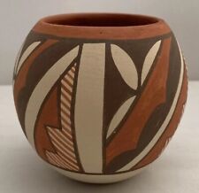 Native American Acoma Pueblo Pottery - Handmade Traditional 3” Polychrome Pot picture