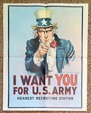 1975 UNCLE SAM I WANT YOU PRINT 28x22 RPI223 US GOVERNMENT PRINTING ARMY NM-MT picture