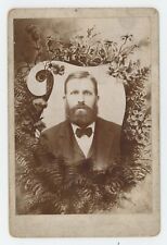 Antique c1880s Tromp L'oeil Cabinet Card Handsome Man With Full Beard Lebanon PA picture
