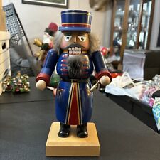 E.M. Merck Old World Christmas Blue Conductor Nutcracker KWO Germany 13” Signed picture