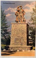 Postcard CA Donner Monument Truckee California Linen Tahoe  Unposted picture