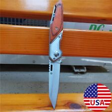 Folding wooden handle outdoor multifunctional tactical camping survival knife picture