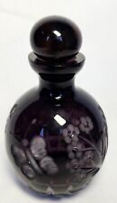 Perfume Bottle VTG Deep Purple Round Cut To Clear picture