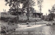 La Berge's Cabins. Lone Lake, MI Real Photo Postcard. Rowboats. picture