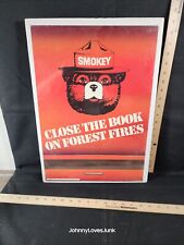 Vintage 1984 Fire Smokey Bear Poster Print “Close The Book” Fire Prevention USDA picture