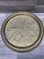 Vintage Brass Embossed Stamped Wall Plate 16.75” picture