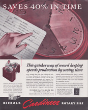 1943 Print Ad Diebold Safe Cardineer Rotary File Saves 40% In Time Illustration picture