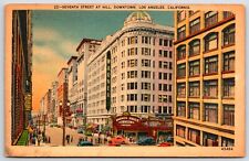 Vintage Postcard - Seventh Street at Hill - Downtown - Los Angeles CA picture
