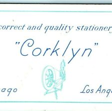 c1930s Los Angeles Chicago Corklyn Stationery Ink Blotter Card Spinning Wheel 2L picture