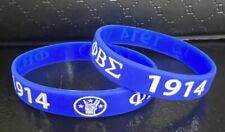 Phi Beta Sigma Fraternity Blue Silicone Rubber Wristband Bracelet picture