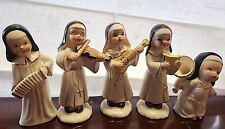 Vintage Chase Handpainted Japan Porcelain Nuns Band Playing Set Of 5  picture
