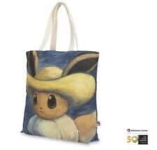 Pokemon X Van Gogh Museum Eevee Straw Hat Canvas Tote Bag IN HAND picture