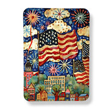 Patriotic Magnet American Flag Fireworks Veteran Gift Fridge Decor  3x4