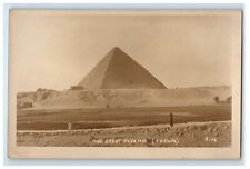 c1920's View Of The Great Pyramid Cheops RPPC Photo Unposted Vintage Postcard picture