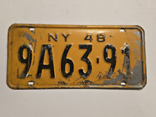 1948 New York License Plate 48 NY Plate #9A63-91-Man Cave-Decor-Garage-Shop picture