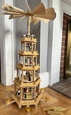 Erzgebirge East Germany 5 Tier Christmas Pyramid Candelabra Nativity Hand Made picture