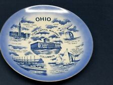 Vintage Collector's Plate Of The State Of Ohio Includes Popular Landmarks. JAPAN picture