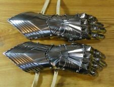18GA Steel Medieval Late Gothic Knight Finger Gauntlets Armor Gloves LARP Cospl picture