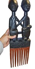 Vintage African hand-carved wood Ashanti Hair Comb - 22