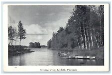 1948 Greetings From Bayfield Wisconsin WI Posted Trees And River Clouds Postcard picture