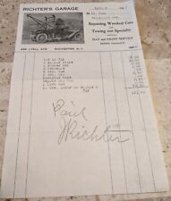 *SCARCE*  1927 RICHTER'S GARAGE BILLHEAD LYELL AVE. ROCHESTER,NY SIGNED BY OWNER picture