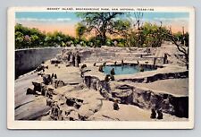 Postcard Monkey Island Brackenridge Park San Antonio Texas, Vintage Linen M7 picture