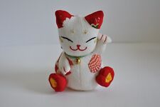 Japanese Crepe Fabric Lucky Cat 4” Backpack/Purse Charm 4” For Coldwater Creek picture