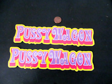 x2 PUSSY WAGON Sticker Decal Automotive ORIGINAL old stock Racing picture