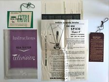 Vintage Lot RCA Victor Television INSTRUCTIONS Booklet + HANG TAGS Etc Antenna  picture