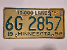 Vintage 1956 1957 Minnesota License Plate Old Car Antique Tag Auto-Man Cave picture