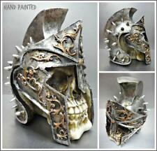 Roman Gladiator Helmet SKULL Skeleton HEAD Sculpture Figurine Halloween Decor picture