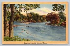 Greetings from Mt. Vernon Illinois Vintage Postcard /w Opdyke IL Postmark Cancel picture