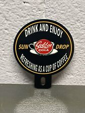 Golden Sun Drop Cola Metal Plate Topper Sign Soda Beverage Pop Diner Drink Gas picture