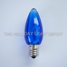 25 BLUE C9 LED Christmas Light Bulbs C9 Blue LED Smooth Retrofit Bulb Dimmable picture