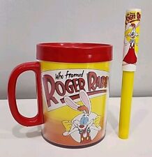 Vintage Rare 1987  Who Framed Roger Rabbit Thermo Mug & Pen:  Disney Co. picture