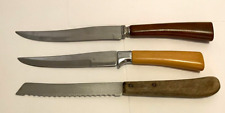 Vintage Lot Of 3 Steak & Utility Knives Peeredge/Washington Forge/Rowoco Read picture