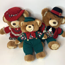 Rare 1994 Collectible KMart Teddy Bear Lane Christmas Family of 3 Vintage picture