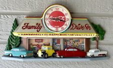 VINTAGE Coca Cola Family Drive In Wall Clock Tested Collectible SODA POP Classic picture