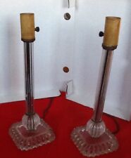 Vintage Depression Glass Electric Lamps 14 Inches Tall picture
