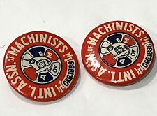 2 International Association Of Machinists Vintage Lapel Buttons Pins Pinback picture
