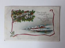 Christmas Post Card Winter Scene Divided Posted 1920 picture