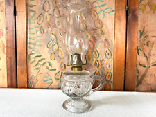 Antique EAPG Erin Fan Pattern Kerosene Finger Oil Lamp - 12.5