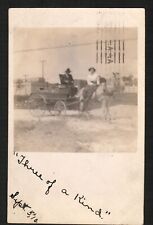 RPPC Postcard Photo Horse Drawn Wagon Man Woman 1910 Buggy Carriage Minneapolis picture