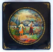 1950s era Russian Mstera hand-painted lacquer trinket box “Bandurist”, by Krylov picture