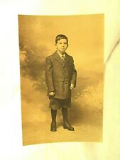 RPPC Real Photo Italian Postcard Young Man Boy Wearing Suit With Short Pants picture
