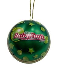 Baby Ruth Candy Christmas Holiday Ornament - Multicolor Metal Ball - Empty picture