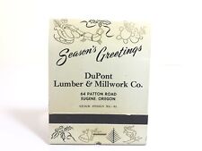Vintage DuPont Lumber & Millwork Co Season’s Greetings Oversized Matchbook picture