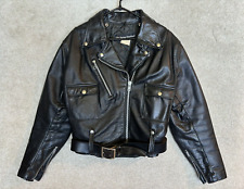 VTG 1970s AMF Harley Davidson Leather Jacket Mens 42 Large Black Motorcycle HOG picture