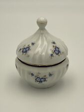 Aurora Firenze Italia Perugina Hand Painted Trinket Dish with Cover Blue & White picture