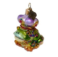 JAY STRONGWATER Mini FROG PRINCE Glass Christmas Ornament W/ BOX Made In Poland picture